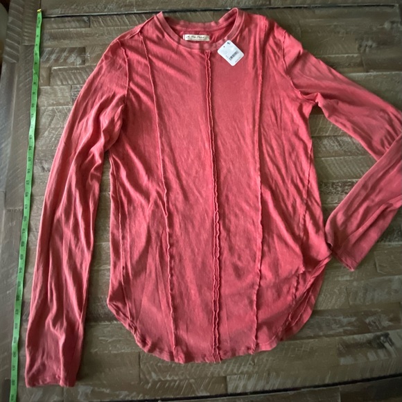 Free People- We the Free On Point Layering Top- Red Clover, Large. New. - Picture 3 of 8